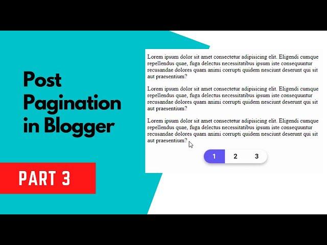 How To Add Post Pagination To Your Blogger Website (Part 3) - Live Blogger