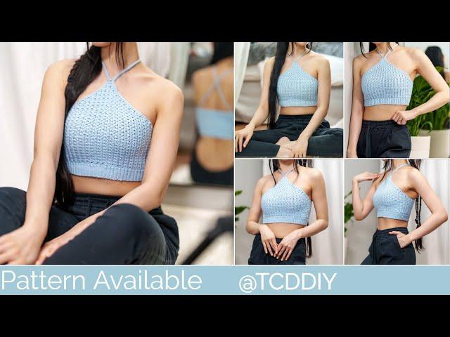 How to Crochet: Cross Back Crop Top | Pattern & Tutorial DIY