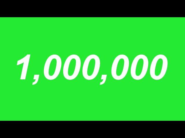 1 Million | Green Screen Number Counter With Comma | No Copyright VFX 2020 | Chroma Key |