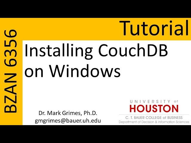 Tutorial - Installing CouchDB on Windows