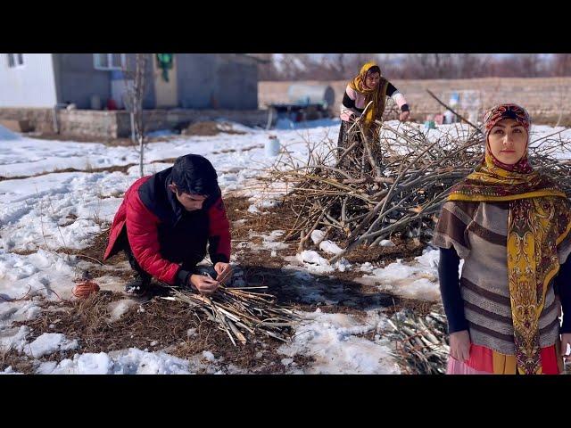 Living the Village Life | Chopping & Stacking Firewood | Winter in the Countryside