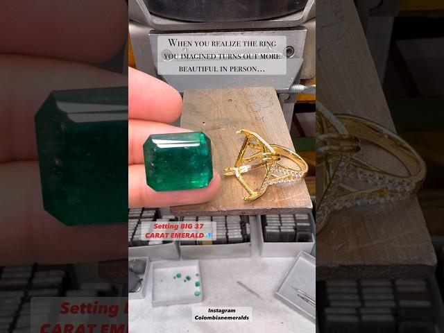  MASSIVE 37.28ct Custom Cut Emerald Diamond Hidden Halo Ring! A 28-Week Masterpiece in the Making