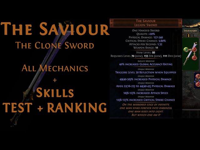 [PoE] The Saviour - The Best Unique Sword in PoE | All Skills and Mechanics tested and explained!