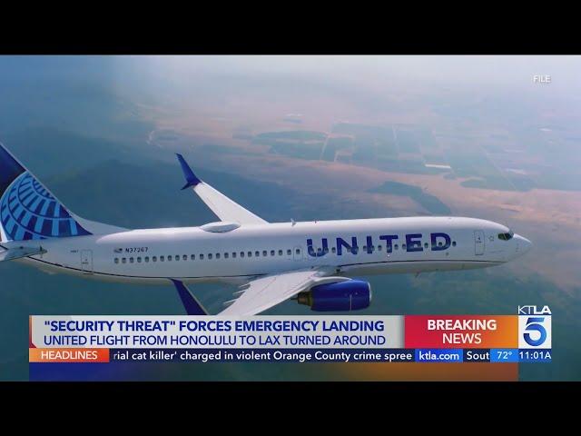 LAX-bound United flight from Honolulu diverted after ‘potential security concern’ found in lavatory