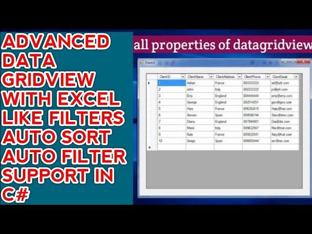 Advanced DataGridview with excel-like auto filter in C# | C# Advanced DatagridView filter [ CSHARP ]