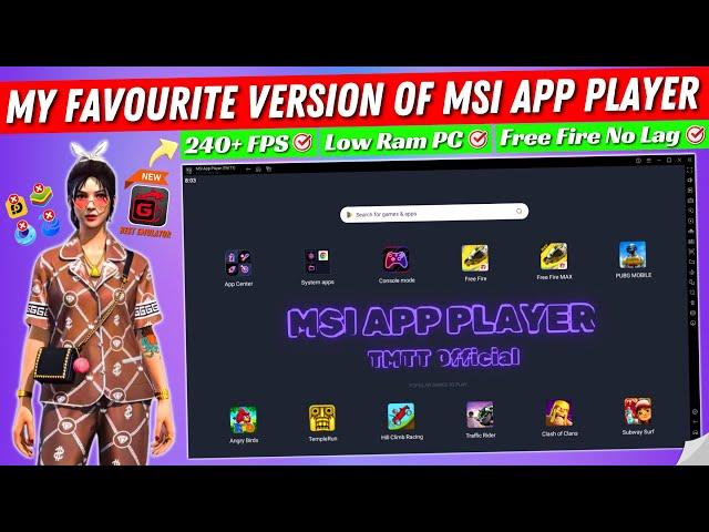 Msi App Player New Emulator For Low End PC | Msi Lite Best Version For Free Fire | TMTT