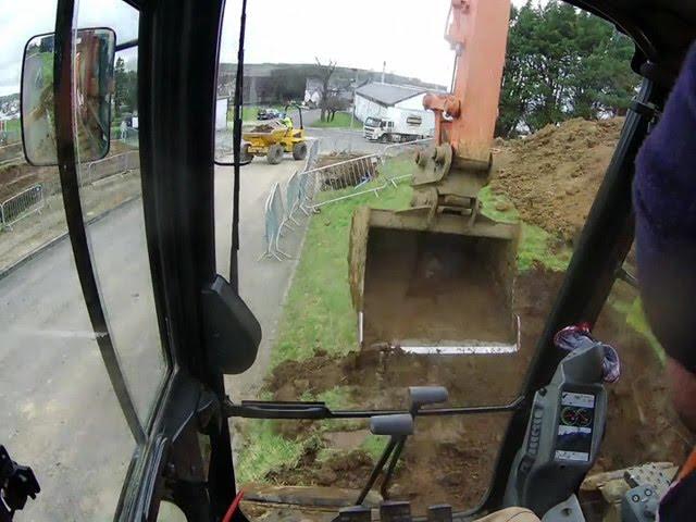 #deep trench for water main operating #hitachi 135