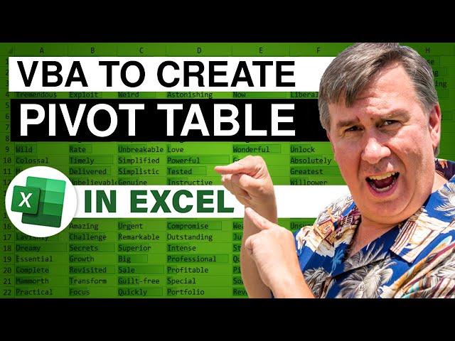 Excel - VBA Macro to Create a Pivot Table from Variable Rows of Data - Episode 1211