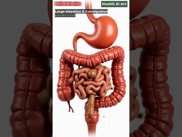 Illustration of Large Intestine and Constipation | Health AI Art | 08