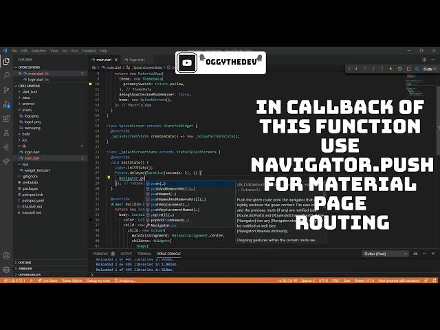 Routing between screens using MaterialPageRoute and NamedRoutes  in Flutter.