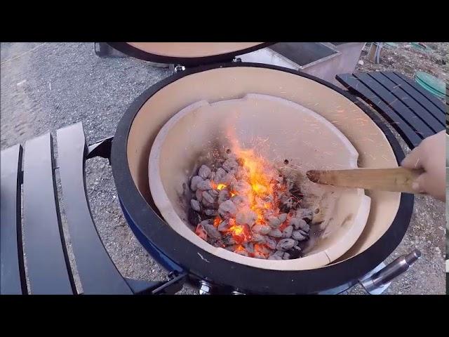 сборка и использование керамической барбекюшницы -  тандыр