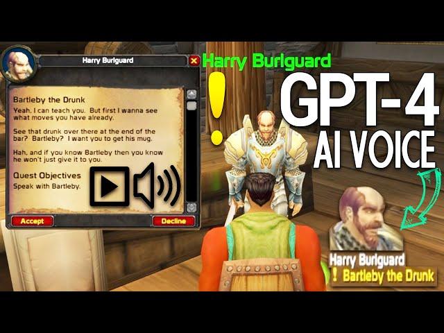 THE BEST AI ADDON FOR WOW - GPT Voiceover all Quests & NPCs