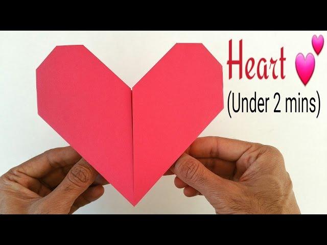 How to make an easy paper "Heart" under 2 minutes(A4 paper) - Valentine Origami for Beginners