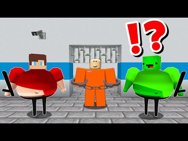 JJ and Mikey Become BARRY in ROBLOX PRISON CHALLENGE in Minecraft / Maizen animation