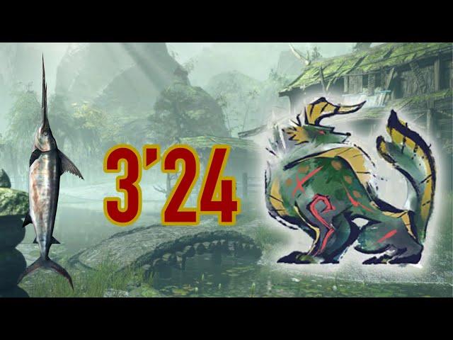 Monster Hunter Rise | Apex Zinogre 3’24 Great Sword Solo