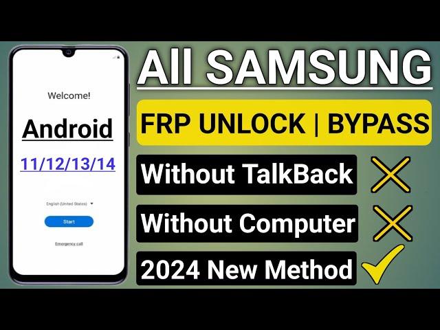 Samsung FRP Bypass 2024|Android 13-14 New Security 2024|Frp Lock Removal Samsung | Bypass Frp