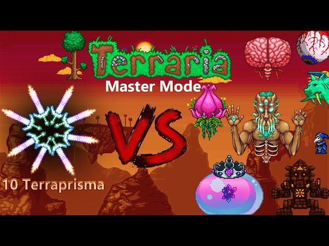 Terraria 1.4 : 10 Terraprisma vs All bosses | OP Summon Damage ?