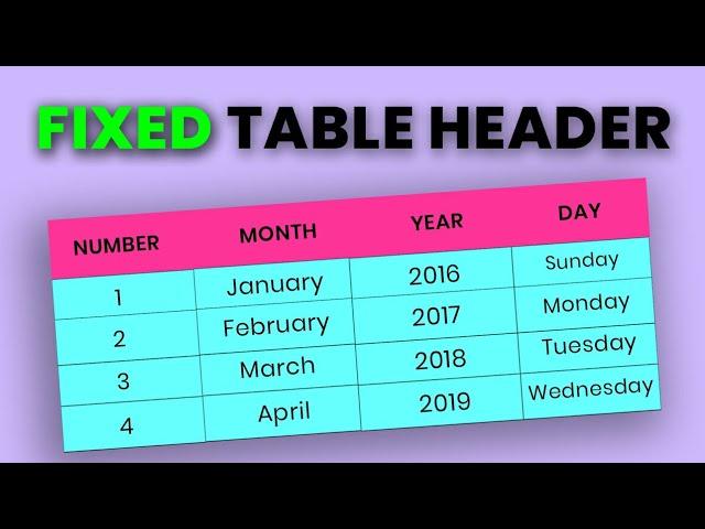 Pure CSS Fixed Table Header |Sticky Header on Scroll