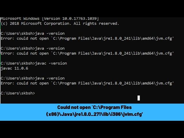 Could not open `C:\Program Files (x86)\Java\jre1.8.0_271\lib\i386\jvm.cfg' | Hybris Tube