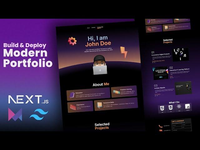Step by Step Nextjs and Framer Motion Animated Modern Complete Portfolio Website