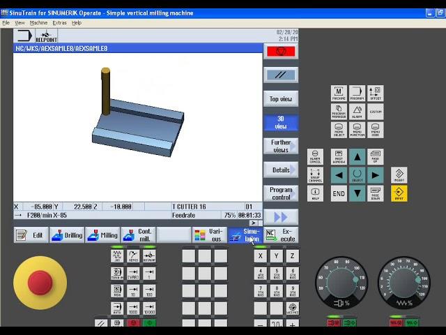 SINUMERIK Operate SinuTrain фрезерная обработка с ShopMill  2.Урок