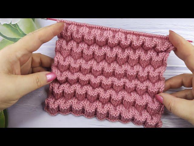 3d Relief Knit Stitch | 3d Reliefmuster stricken | Punto 3d Rilievo ai ferri| Point 3d Relief Tricot