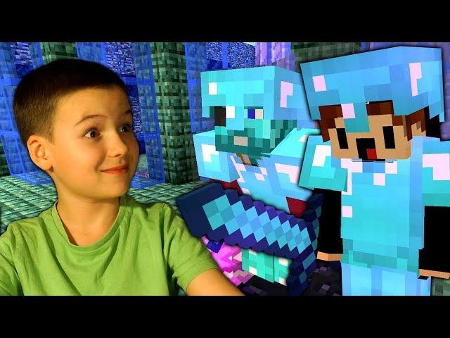 GIANT Minecraft Arena Mob - KokaPlay with Father for KIDS