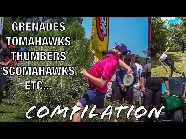 DISC GOLF GRENADES, TOMAHAWKS, THUMBERS, SCOMAHAWKS, ETC COMPILATION -CRAZY SHOTS!