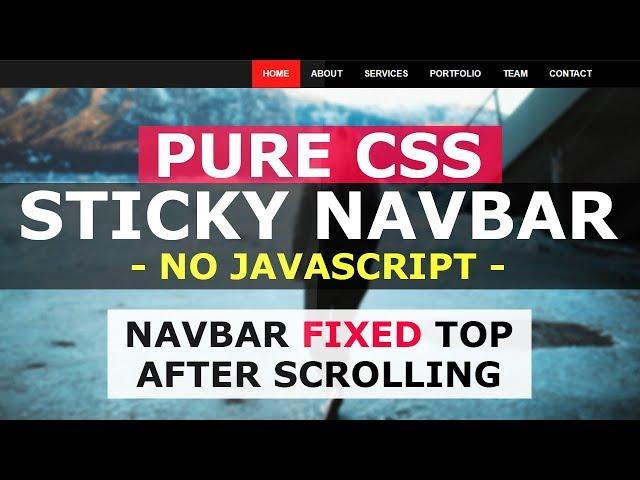 Pure CSS Sticky Header - Navbar Fixed Top After Scrolling - No Javascript