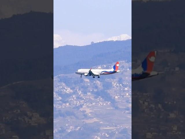 #shorts Beautiful Mountains View While Landing at Kathmandu Airport Nepal  #NepalAirline