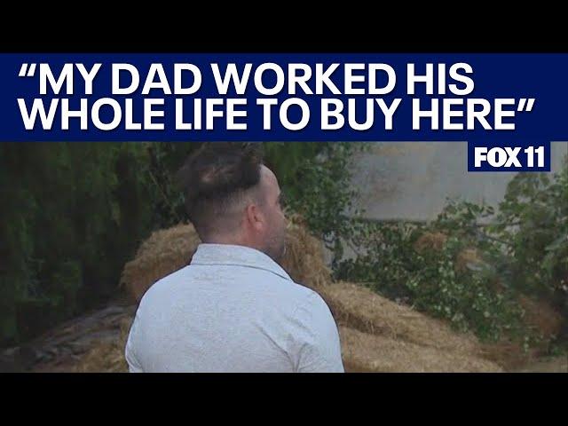 Man gets emotional seeing Rancho Palos Verdes family home damaged