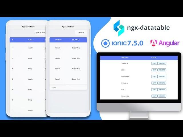 Ionic - NGX Datatable | Angular