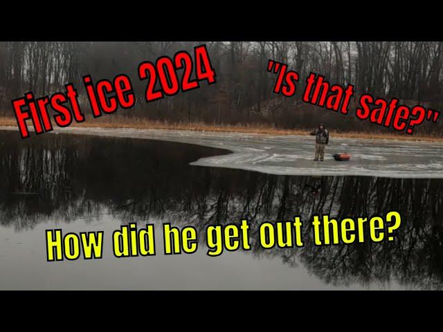 SKETCHY First Ice 2024 In Mid-Michigan ( Bluegill, Crappie, Bass)