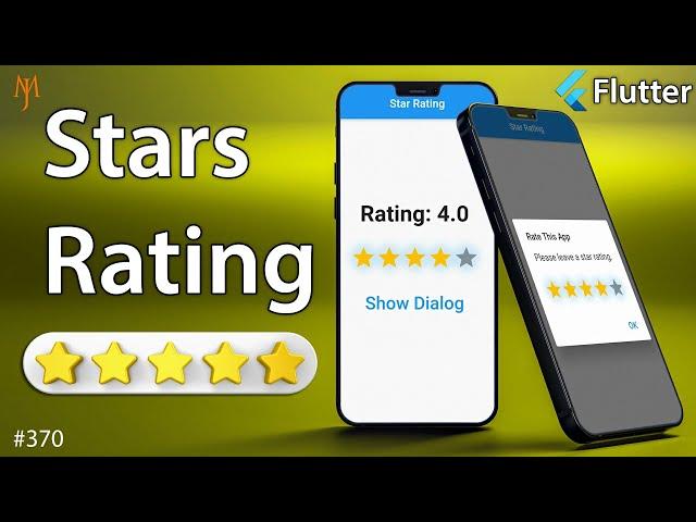 Flutter Tutorial - Stars Rating Bar | The Easy Way | In App Rating Dialog