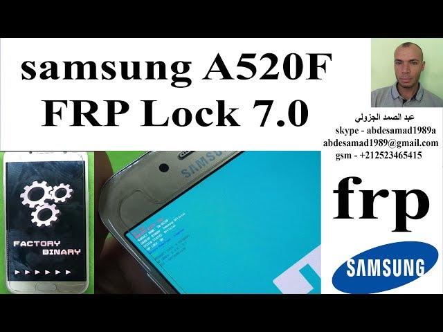 frp reset samsung A520F 7.0 FRP Lock Google Account Bypass