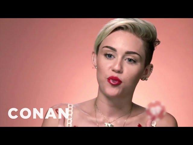 Miley Cyrus' Tongue Won't Stop | CONAN on TBS