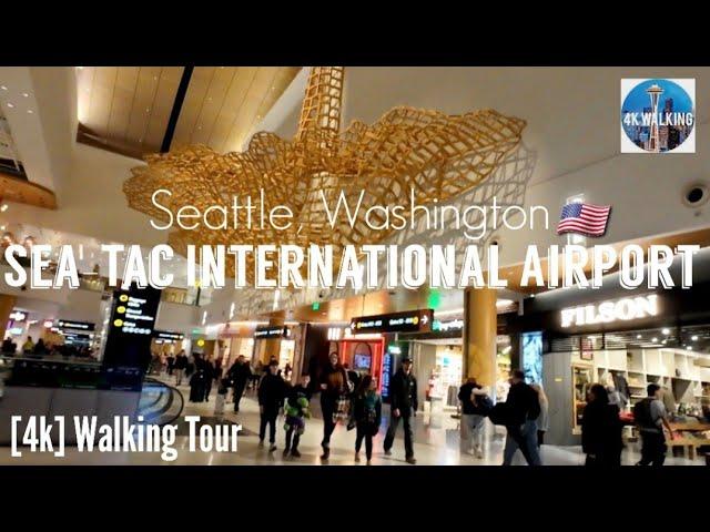 inside Seattle-Tacoma International Airport of December Holiday Travel of departure in Seattle, WA.