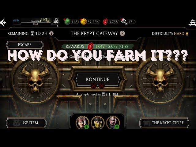 How to farm Krypt on a weak account in MK Mobile.