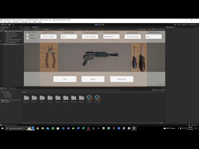 Unity Sci-Fi Blaster Product Customizer Demo