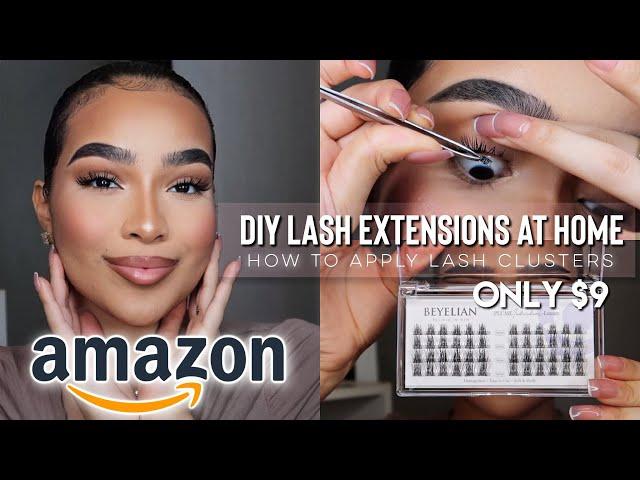 DIY LASH EXTENSIONS AT HOME | AMAZON INDIVIDUAL EYELASHES TUTORIAL $9