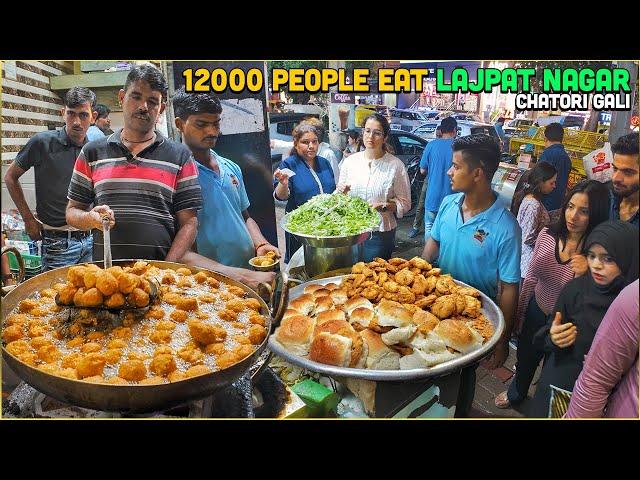 Lajpat Nagar Chatore  HIDDEN Delhi Street Food Market 🫡 Mirchi Vada, Jumbo Momos, Spiciest Noodles