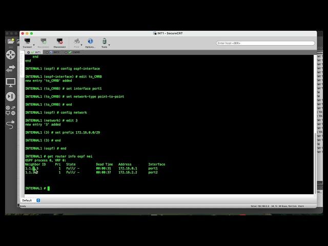 Fortigate CMRB OSPF Config via CLI