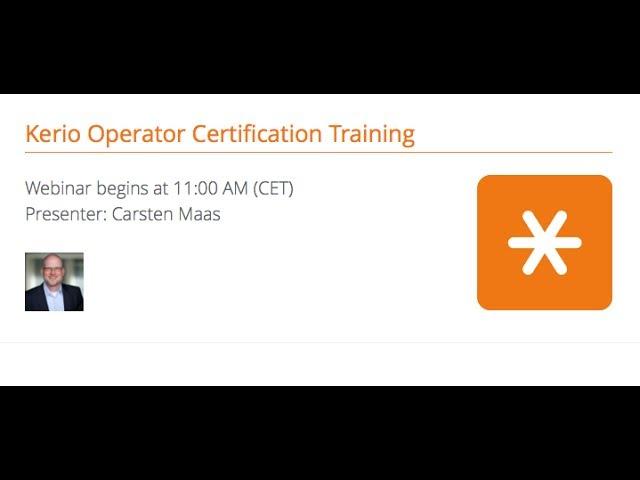 Kerio Operator Certification Training