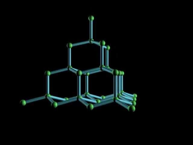 Кристаллическая решетка (строение) алмаза - 3D-анимация