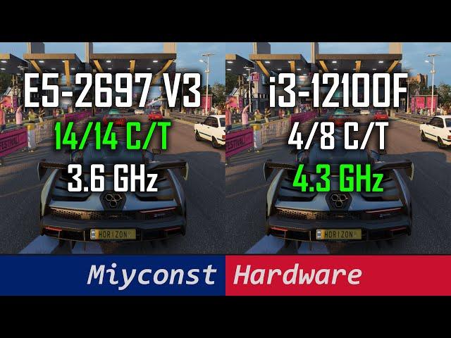  20 games comparison – E5-2697 V3 vs i3-12100 | RX 7900 XT