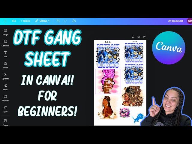 DTF Transfers: How To Make a DTF Gang Sheet in CANVA | Canva Pro for Beginners | Canva Tutorial