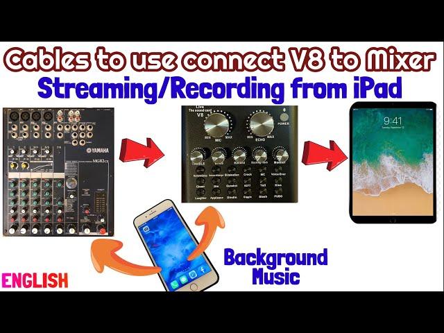 Different cables to use Connect V8 to Mixer - Recording and Streaming from iPad Set Up