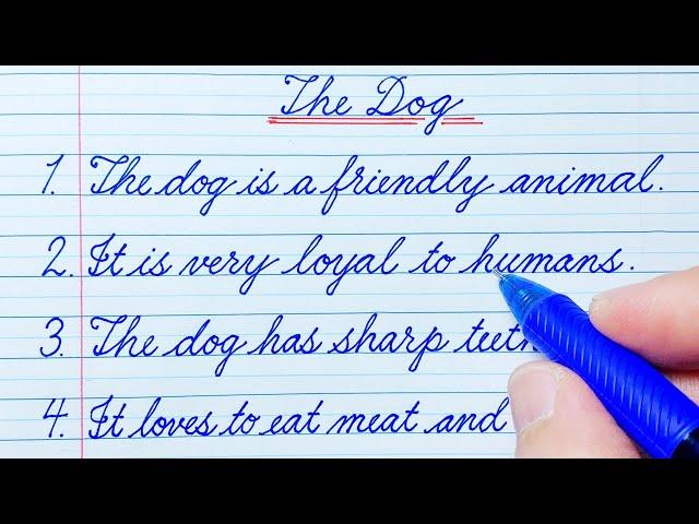 Cursive Writing | 10 Lines Essay on The Dog | Cursive Handwriting Practice | English Handwriting