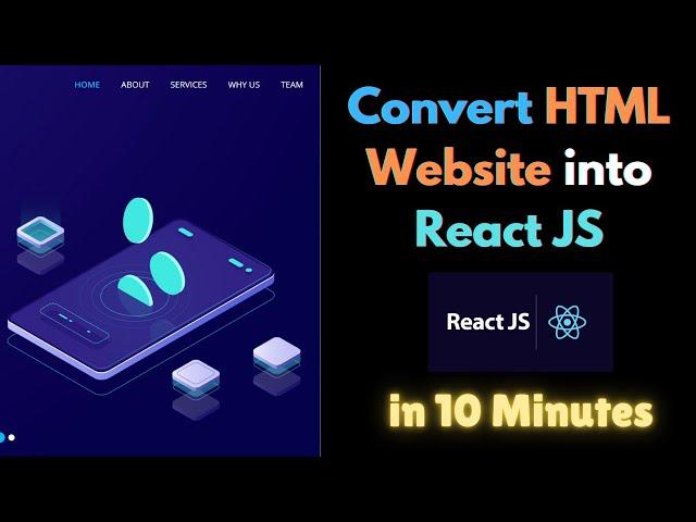 How to Integrate HTML Template into React JS Project | React JS Tutorial