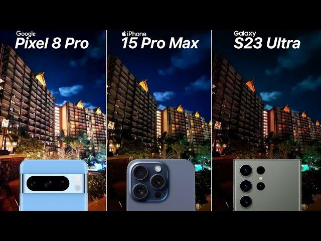 Google Pixel 8 Pro VS iPhone 15 Pro Max VS Galaxy S23 Ultra Camera Test Comparison